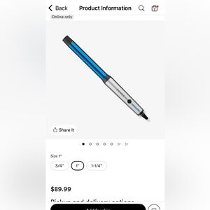 BaByliss Blue and Silver Curling Iron